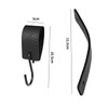 Alriedy Pack of 4 S Hooks Black with Leather Loop,