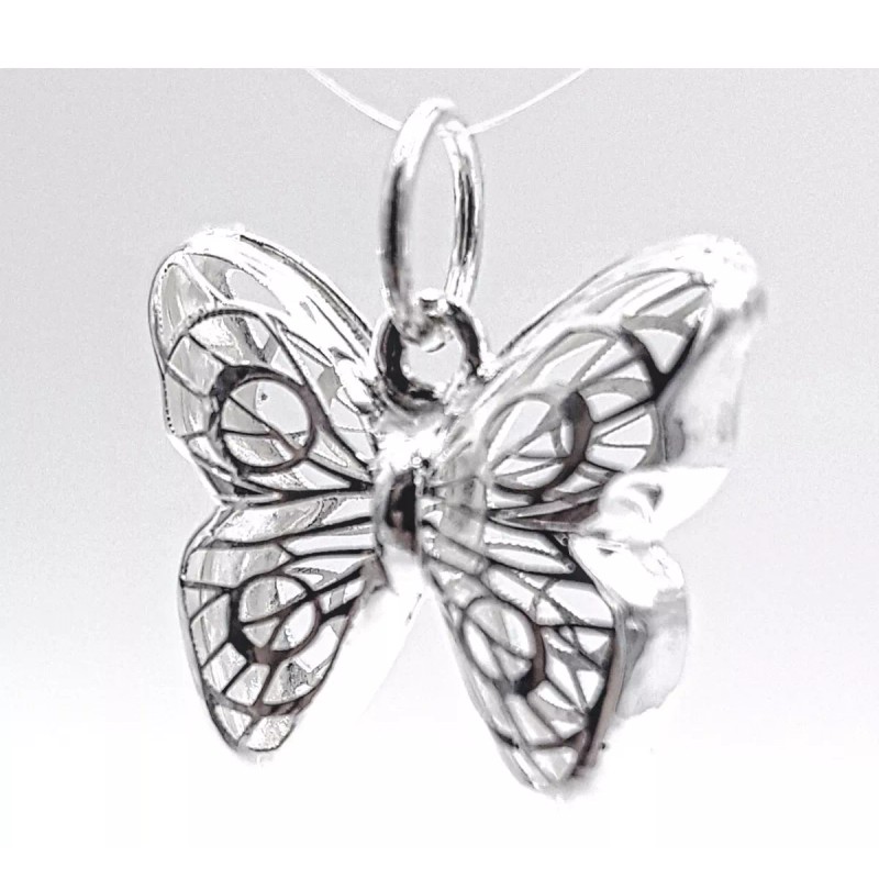 Plata Dije Mariposa 3d .925 Joyeria