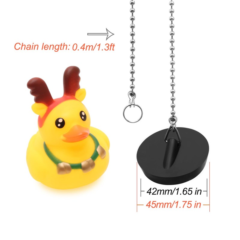 MAIXINNEW Bath Plug with Chain 45mm, Rubber Floating Bath Tub