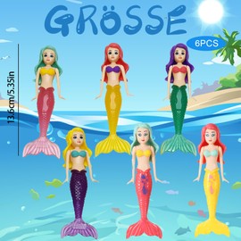 KRYMXAR Poolspielzeuge Kinder, Tauchspielzeug Für, 6 Stück Wasserspielzeug Outdoor, Schwimmbad Spielzeug Für Pool Und Planschbecken, Ideal Für Kinder Von 3-12 Jahren