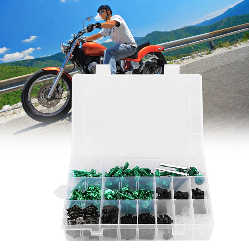 Universal Motorcycle Fasteners Kit Fairing Bolt Box Clamping Screws Nuts