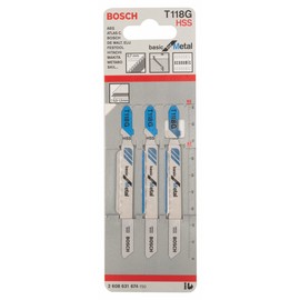 Bosch T-118G/3 Jigsaw Blade for Metalworking, Set of 3