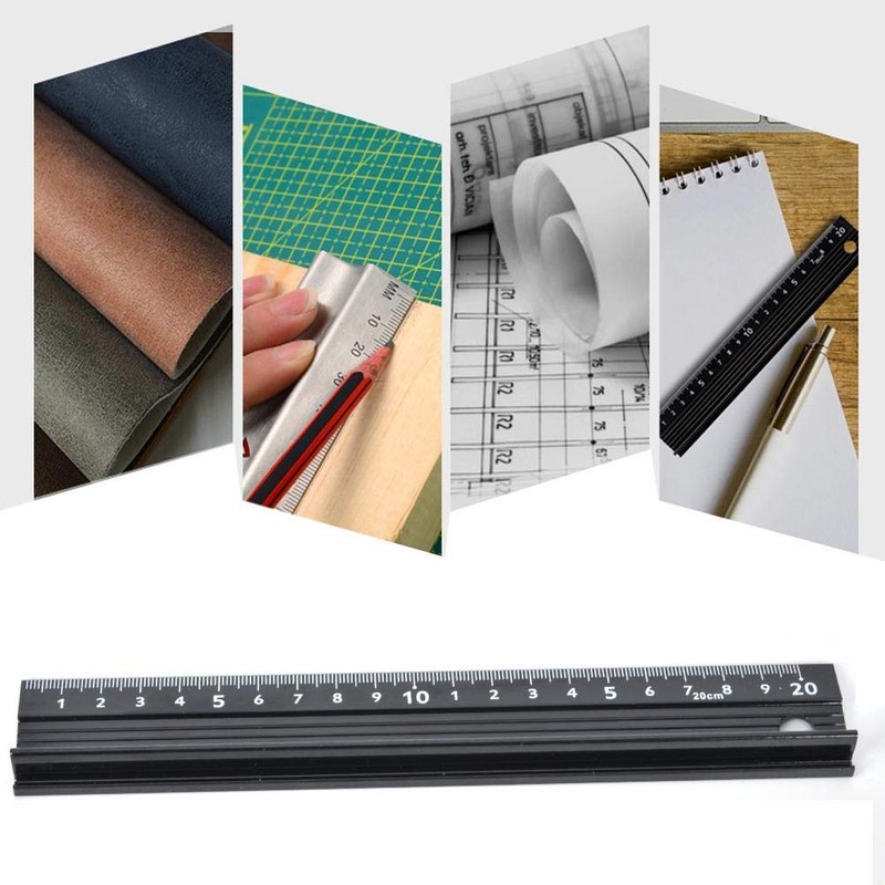 L-Type Cutting Ruler Aluminum Alloy Metal Craft Safety Ruler Measurement