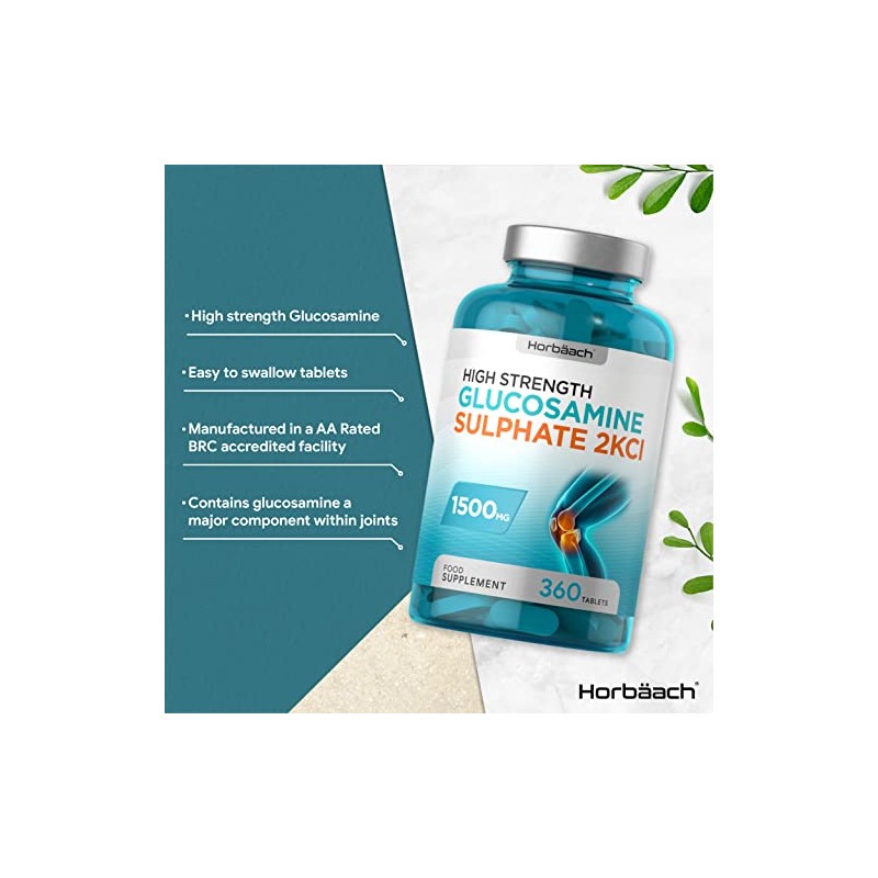 Glucosamine Sulphate 2KCL Supplement 1500mg | 360 Tablets | High