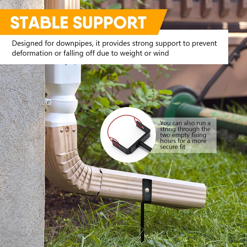 QZATTCAEN Rainwater Downspout Bracket - Heavy-Duty Galvanized Iron with Eco-Friendly