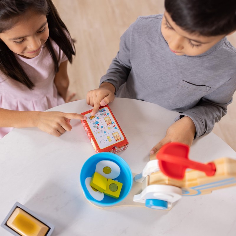 Melissa & Doug Make-a-Cake, 10-Piece Wooden Mixer Set with Play