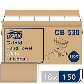 DMI Bulk Universal Folded Paper Towel, Universal Disposable Hand Towels, 2400 Count, 10.13 x 12.75 Inches, C Fold