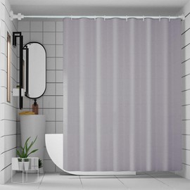 Cortina de Baño Tela,Cortina Ducha Baño de Tejido de Poliéster Grueso,Resistente Al Agua y Al Moho,Ojales de Metal Resistentes al Óxido,con 12 Ganchos,Shower Curtains para el Hogar,Hotel(71x71in,Gris)