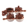Individual French Onion Soup Crock Chili Bowls with Handles and