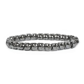 Justinstones 8mm Carved Hematite Cat Healing Reiki Balance Meditation Stretch Bracelet 7 inch