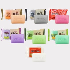 Set of 10 natural soaps, bathroom bath soap for washing grains, 10 rose soaps / 천연때비누 10개세트 목욕탕 목욕 곡물 때 세신 비누, 로즈때비누 10개