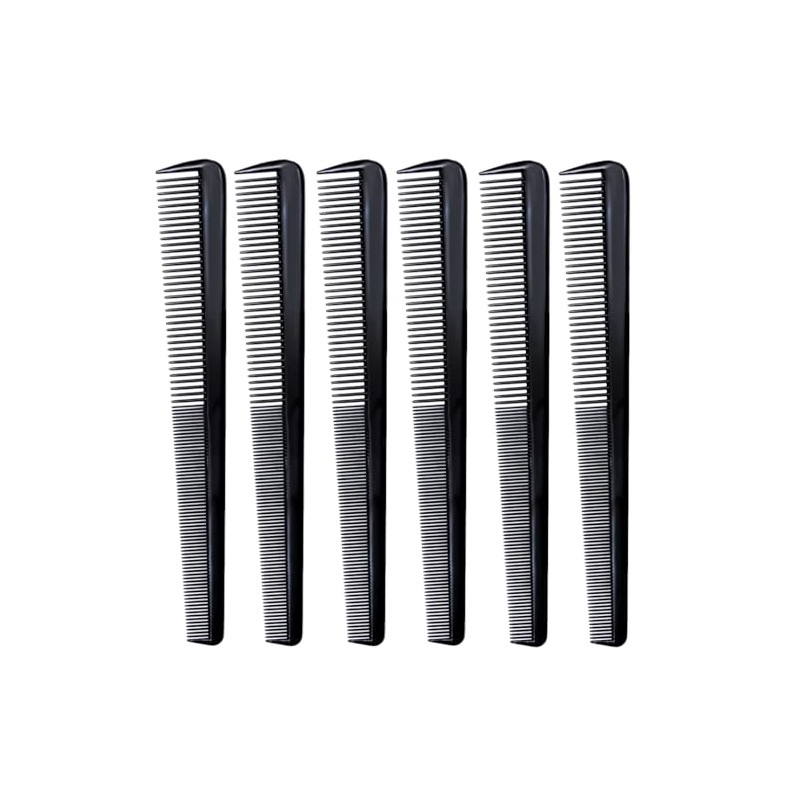 LUXXII (6 Count) 7.5" Barber Hair Comb Beard & Mustache