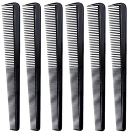 LUXXII (6 Count) 7.5" Barber Hair Comb Beard & Mustache Pocket Combs for Men's Hair Beard Mustache and Sideburns