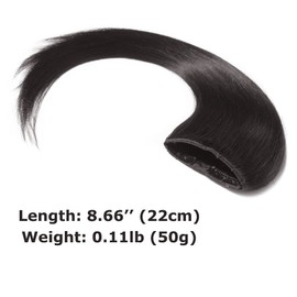 Benehair One Piece Clip In Hair Extensions Human Hair 22 inch Natural Off Black 3/4 Full Head with 5 Clips Long Straight Natural Soft Real Hair for Women 22" #1B