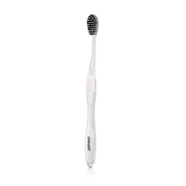 LINHART Extra Soft Toothbrush – Teeth Whitening Toothbrush with Multi Length Bristles, White with Black Bristles, 1 Pack
