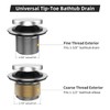 All Metal Tip-Toe Bathtub Drain Kit with Two-Hole Overflow Faceplate