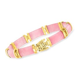 Ross-Simons Good Fortune Jade Bracelet in 18kt Gold Over Sterling