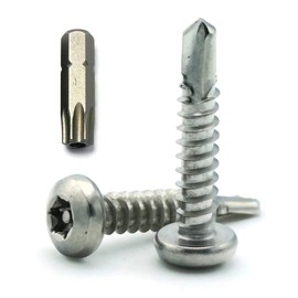 Torx w/Pin Tamper Proof Security Pan Self Driller TEK-3 Screw 410 Stainless Steel - #8 x 3/4 (T-15) Qty-25