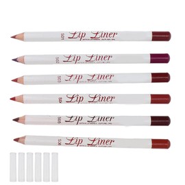 Delineador de Labios de 6 Uds, Lápiz Labial de Larga Duración, Lápiz Labial Profesional Resistente Al Agua Mate de Larga Duración, Cosméticos Pigmentados para Mujeres Y Niñas(conjunto 01)