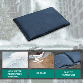 Sandless Sand Bags Garage Water Barrier Flood Barrier Sandbags for Flooding Water Absorbent Mat Pig Mat Flood Prevention Barriers Reusable Sand Bags for Flood Control Water Activated (Dark Green)