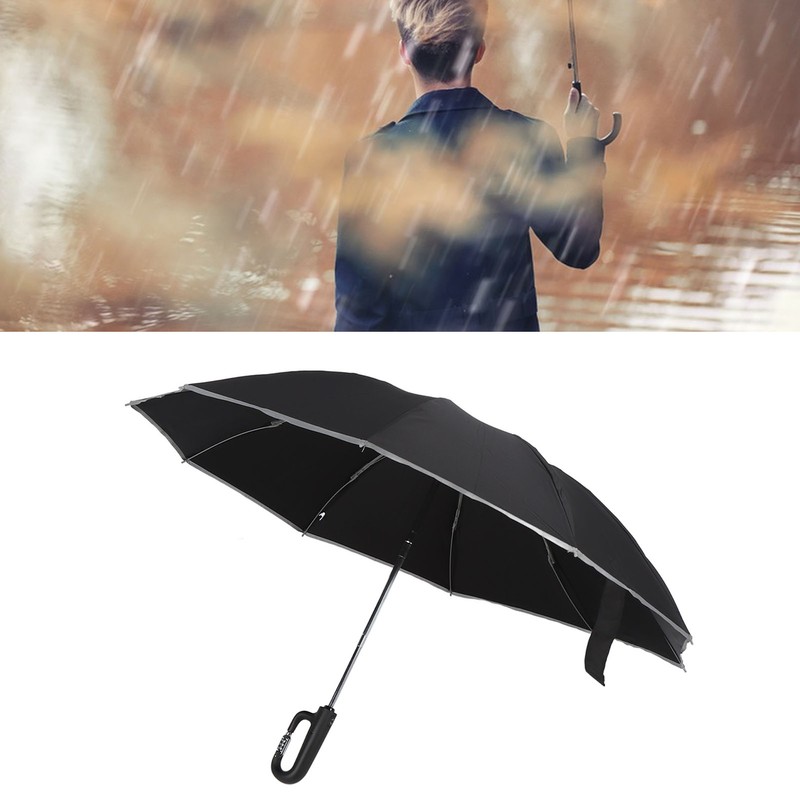 Automatic Umbrella Reflective Safety Strip Ring Buckle Umbrella Windproof Portable