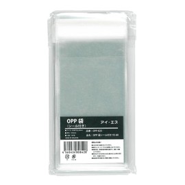 I.S. OPP-02S Transparent OPP Bags, 100 Sheets with Stickers, W2.4 x H3.7 inches (60 x 95 mm), Business Card, Clear