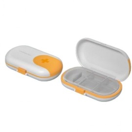 portable cutting pill case white