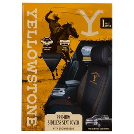 Plasticolor 008726R01 Yellowstone Logo Truck Sized Premium 3pc Sideless Seat Cover