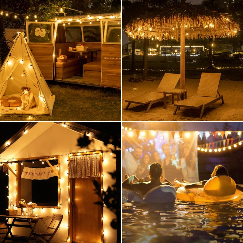 Ccinny Outdoor String Lights 150FT with Remote Dimmer, G40 Globe