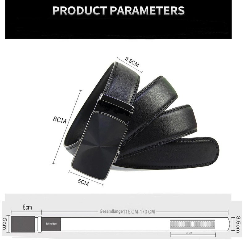Glamexx24 Men's Replacement Belt for Jeans Business Suit Belt 35