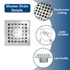 Neodrain 4 in Square Shower Drain Brushed 304 Stainless Steel,