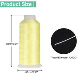Sourcing Map Lemon Frost 120D/2 Polyester Sewing Thread, 4374 Yards, All Purpose Hand Stitching Machine Embroidery Quilting Long Arm Thread