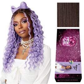 Sensationnel Shearmuse Festigal Lacewig - Ribbon Gal Glueless Laceparting Hand Tied Ready to Wear Synthetic Prestyled Units (DARKBROWN)