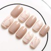 24 Pcs Nail Tips, Sweet and Cute Dream Khaki, Half-dyed