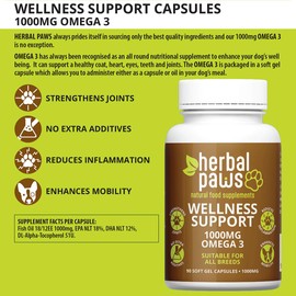 Herbal Paws Wellness Support Soft Gel Capsules for Dogs