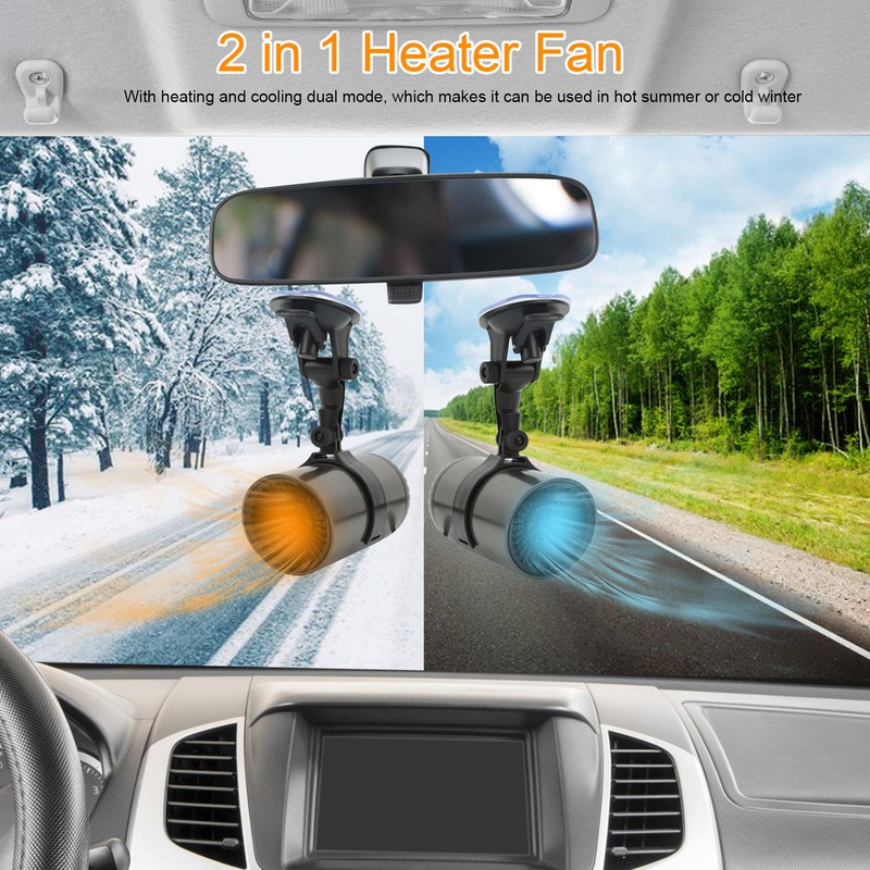 2 in 1 Car Heater Heating Cooling Modes 12V 150W