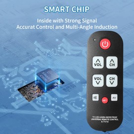 Remote Control for Seniors Universal Big Button TV Learning Remote Control for Elderly Seniors Black Color