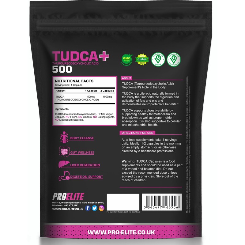 Tudca Tauroursodeoxycholic 500mg 60 Vegan Capsules | Advanced Liver Detox