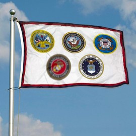 United States Military U.S. Armed Forces Flag 3x5 Ft - UV Fade Resistant Double Printed and Double Stitched 150D Polyester banner (U.S. Armed Forces)