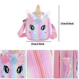 Unicorn Backpack Girls, Shoulder Bag Unicorns for Girls, Shoulder Bag Children Girls Unicorn for Birthday Gifts Unicorn Gifts Outdoor Travel, Rainbow colours, Modern