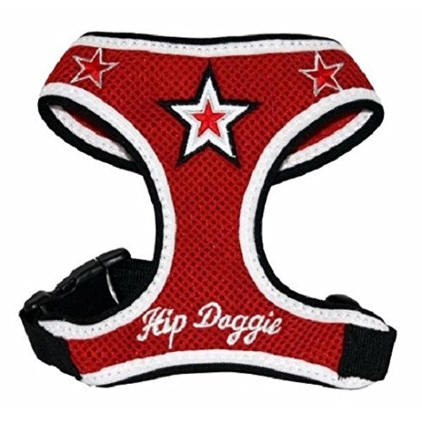 Hip Doggie Red Super Star Mesh Harness Vest, Large
