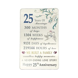 BAZLJY 25th Wedding Anniversary Card Gifts for Men Women, 25 Years Anniversary Card for Him Her