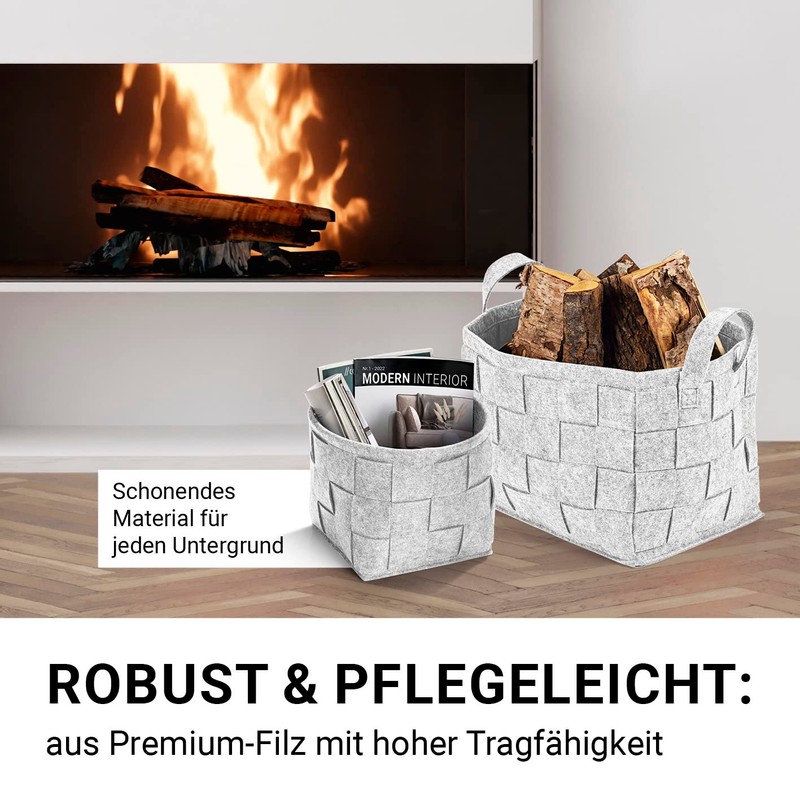 N8WERK Felt Storage Basket 24 x 24 x 24 cm