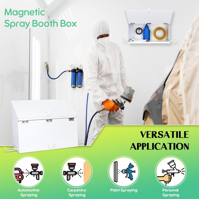 DITKOK White Magnetic Spray Booth Box, Wall Mounted Spray Booth