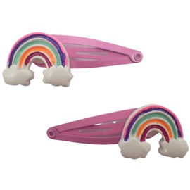 Topkids Accessories Frosty Glitter Unicorn Motif Snap Hair Clip Small Hair Clips Girls Hair Accessories Baby Hair Clips Girls Hair Clips Mini Hair Clips Toddler Clips (Dusky Pink Rainbow)