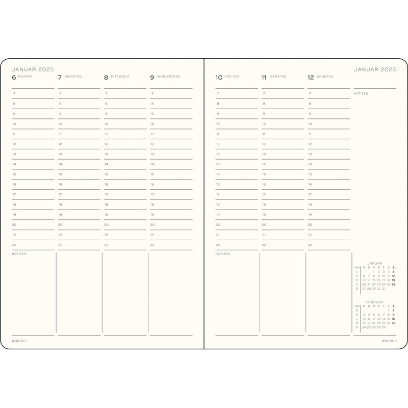 LEUCHTTURM1917 370585 Weekly Planner 2025, Composition B5 Hardcover - 12-Month