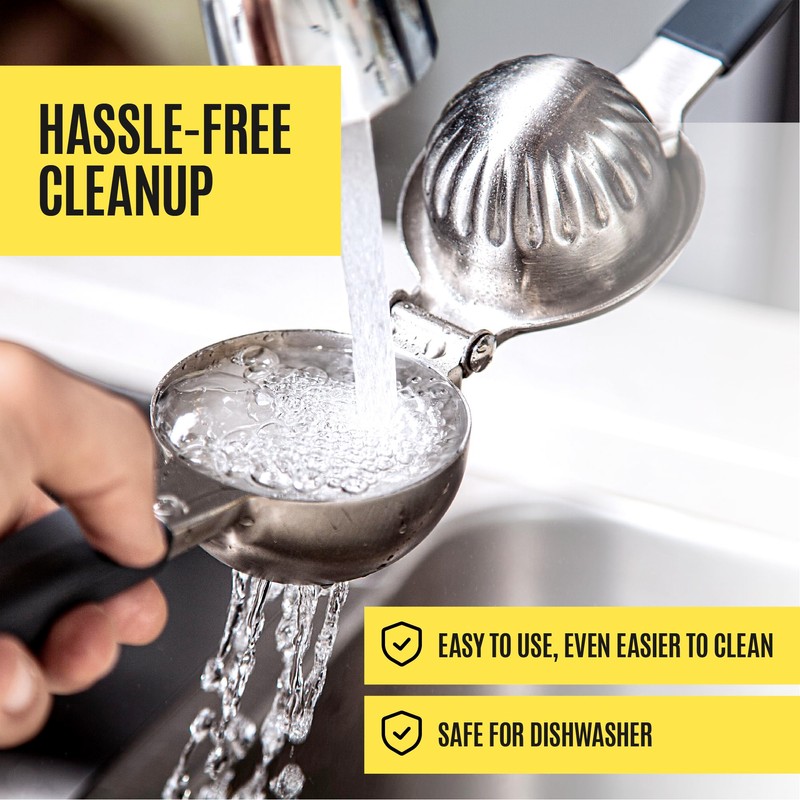 Large Lemon Squeezer Stainless Steel Press - Non-Slip Grip, Heavy