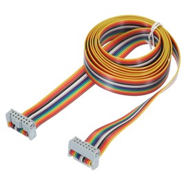 MECCANIXITY 1 Pcs 14 Pin Flat Rainbow Ribbon Cable FC/FC Female Connector 4.9FT 2.54mm Pitch Breadboard Jumper Wires for Electronic Projects