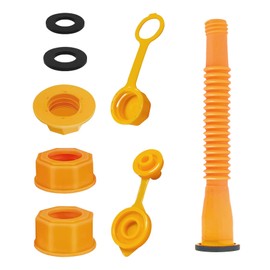 HQRNYP Gas Can Spout Replacement, Gas Can Nozzle, Leak-Proof Spouts with Flexible Nozzles Screw Collar Caps Spout Cover Base Cap Drill Bit, Car Accessories Replacement Kit for 1/2/5/10 Gallon Cans