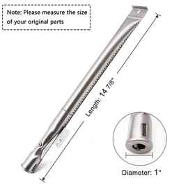 Criditpid Grill Burner Tubes Replacement for Nexgrill 6 Burner 720-0898 720-0898A, Nexgrill 720-0888 720-0888N 720-0830H 720-0783E, Gas Grill Pipe Burners for Kenmore, Kitchen Aid, BBQ Pro.(6 Pack)